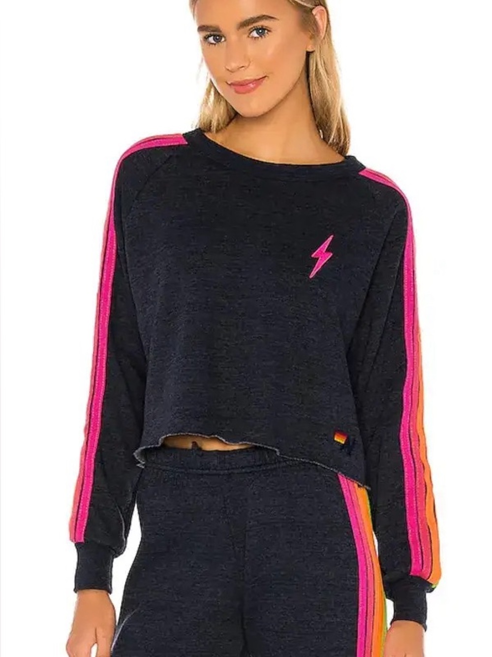 AVIATOR NATION Bolt Cropped Classic Crewneck